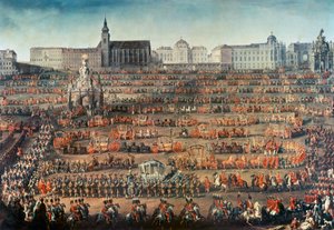 Zeremonielle Ankunft von Isabella von Parma in Wien, um Braut von Kaiser Joseph II. zu werden