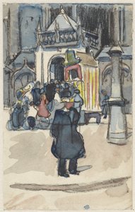 Puppentheater auf dem Dam, vor der Nieuwe Kerk von Martin Monnickendam