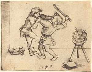 Kämpfende Lehrlinge von Martin Schongauer