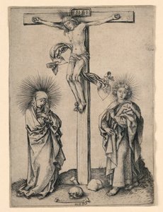 Christus am Kreuz mit Maria und Johannes von Martin Schongauer