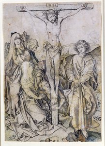 Christus am Kreuz, mit der Jungfrau und St. Johannes (Gravur)