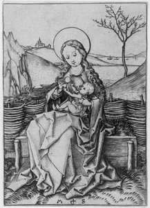 Madonna auf der Rasenbank von Martin Schongauer