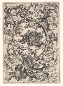 Ornament mit Eule, verspottet von Tagvögeln, ca. 1435-1491 von Martin Schongauer