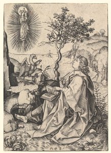 Heiliger Johannes auf Patmos, ca. 1435-1491 von Martin Schongauer