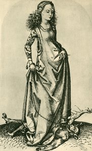 St. Margarete tritt auf einen Dämon, Mitte-spätes 15. Jahrhundert