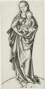 Die Madonna und das Kind mit einem Apfel von Martin Schongauer