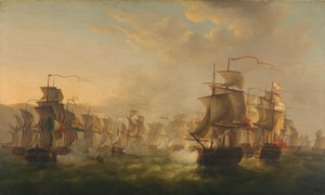 Zusammenstoß der niederländischen und britischen Flotten bei Boulogne von Martin Schouman