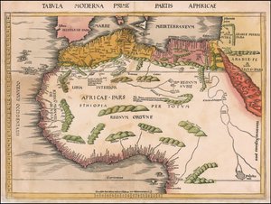 1513 Karte von West- und Nordafrika von Martin Waldseemüller von Martin Waldseemuller