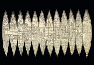 Weltkarte in Form eines Satzes von terrestrischen Globussegmenten, 1507