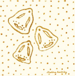 Goldene Glocken Abstrakt Komposition von Martina Konitzky