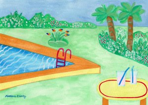 Vor dem Regen am Pool von Martina Konitzky