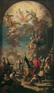 Die Apostel Petrus und Johannes heilen einen Lahmen von Martino Altomonte