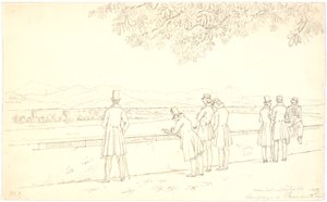 Alter Zoll mit Aussicht auf das Siebengebirge von Martinus Rørbye
