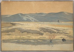 Landschaft bei Bangsbo, Nordjütland, mit zwei Figuren von Martinus Rørbye