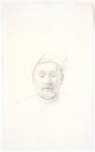 Bärtiges Männerporträt, en face, mit Turban von Martinus Rørbye