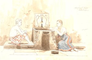 Zwei Männer am Brunnen