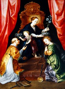 Die Jungfrau und das Kind mit der heiligen Elisabeth und Laurentius von Rom von Martyn and Brueghel Jan the Younger Pepyn