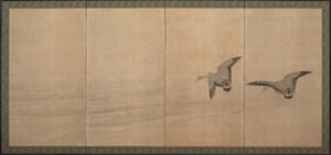 Gänse über einem Strand, Edo-Periode, 18. Jahrhundert von Maruyama Okyo