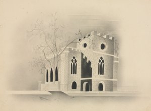 Eine gotische Kirche im Mondlicht, 1840 von Mary Altha Nims