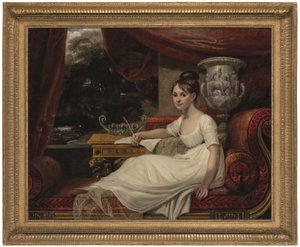 Porträt von Eleanor Anne Porden, Lady Franklin (1795-1825), auf einer Chaiselongue