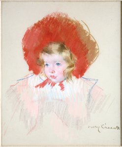 Kind mit rotem Hut von Mary Cassatt