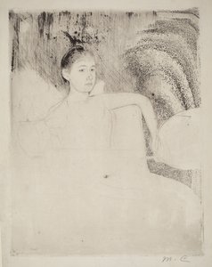 Mimi mit einem japanischen Fächer von Mary Cassatt