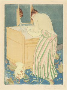 Frau beim Baden von Mary Cassatt