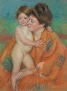 Frau mit Baby von Mary Cassatt