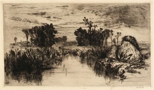Rohrkolben und Bäume von Mary Nimmo Moran