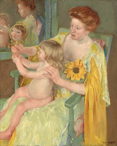 Frau mit Sonnenblume, ca. 1905 von Mary Stevenson Cassatt