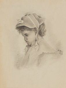 Unbetitelter Kopf eines Kindes, das nach unten schaut, 1878 von Mary Vaux Walcott