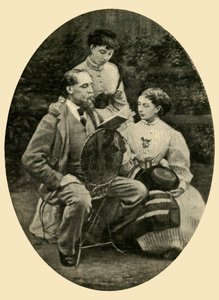 Charles Dickens liest seinen Töchtern vor, 1865, 1910