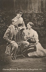Charles Dickens liest seinen Töchtern vor, 1865