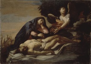 Die Beweinung Christi, Mitte des 17. Jahrhunderts von Massimo Stanzione