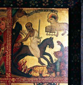 Der vierte Reiter der Apokalypse, römischer Kaiser Domitian, 14.-15. Jahrhundert