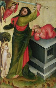 Das Opfer Isaaks vom Hochaltar von St. Peter in Hamburg, der Grabower Altar, 1383