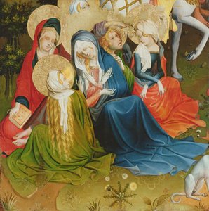 Gruppe von Frauen bei der Kreuzigung, Tafel vom St. Thomas Altar aus der St. Johanniskirche, Hamburg, begonnen 1424 von Master Francke