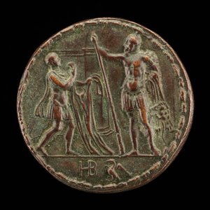 Ein Bote bringt Herkules das Hemd des Nessus [Rückseite], um 1525-1550 von Master HB