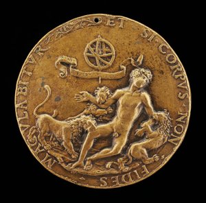 Eine Allegorie des Glaubens: Löwen verschlingen einen nackten Jüngling