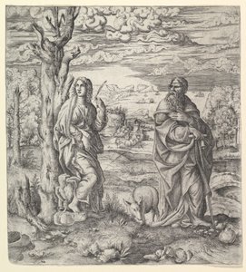 Heiliger Johannes und Antonius in einer Landschaft, ca. 1544-45