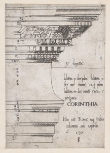 Speculum Romanae Magnificentiae: Gebälk vom Tempel der Castor und Pollux, Rom, 1537 von Master PS
