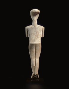 Kykladische liegende weibliche Figur, Namensstück des Schuster-Meisters, Frühkykladisch II, ca. 2400 v. Chr.