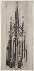 Entwurf für einen gotischen Brunnen, ca. 1470 von Master W with the Key