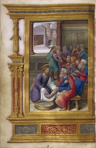 Christus wäscht die Füße der Apostel von Master of Claude de France