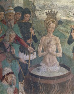 Italien, Region Piemont, Provinz Alessandria, Serralunga di Crea, Sacro Monte di Crea, Heiligtum Santa Maria Assunta, Kapelle der Heiligen Margareta von Antiochia, Passion der Heiligen Margareta von Antiochia (Detail)