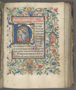 Stundenbuch Gebrauch von Utrecht: fol. 63r, Initiale mit Heiliger Dreifaltigkeit von Master of Gijsbrecht van Brederode