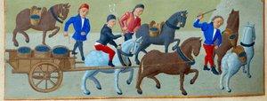 Die Weinlese und der Transport von Master of Jean Rolin II