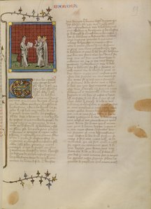 Baruch liest Jechonja und anderen Edlen vor von Master of Jean de Mandeville