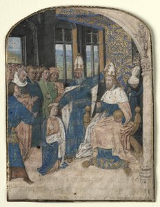 Miniatur aus einem Speculum Historiale: Claudius ernennt Nero zu seinem Nachfolger von Master of Jouvenel des Ursins