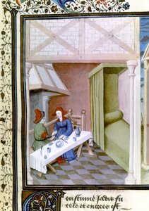 Eine Szene aus dem Decameron, Salabetto und Iancofiore, 1430-1455 von Master of Mansel